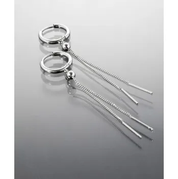 Náušnice Prosperk Náušnice z oceli dvojité s řetízky S4885