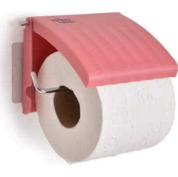 BATH | nástěnný držák na toaletní papír | kov + plast | samolepicí montáž bez vrtání | růžový Dedra