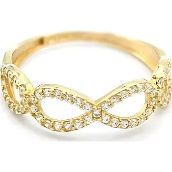 Prsten zlatý prsten oka nekonečno se zirkony 1,33g