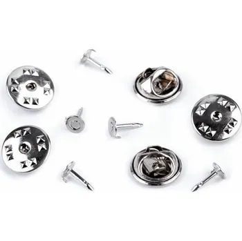 Odznakové zapínání / koncovka na odznak Ø11 mm, platina 10 párů