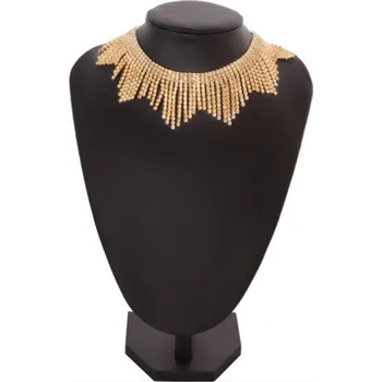 Náhrdelník Štrasový náhrdelník úzký kolem krku se zirkony Zlatá