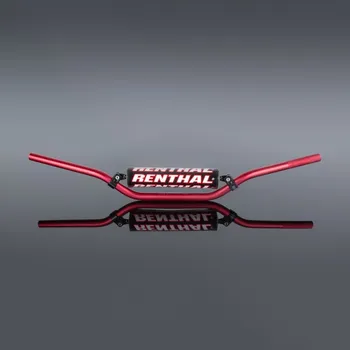 Řídítka RENTHAL ŘÍDÍTKA 7/8 PALCE (22MM) MX ČERVENÁ RC POLSTROVANÁ S HOUBOU