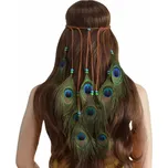 Indiánská čelenka z pavích pér do vlasů