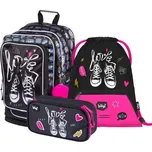 Dívčí školní set BAAGL 3 SET TENISKY UNI Černá, Mix