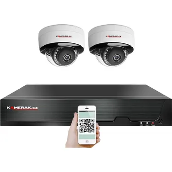 Mikrofon PoE IP 2 kamerový set XM-205B 4Mpx, mikrofon, CZ menu