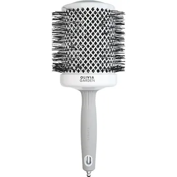 kartáč na vlasy OLIVIA GARDEN Expert Shine Wavy Bristles White&Grey 80 mm