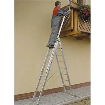 Žebřík Alve 7609 - Žebřík 5,69m 3-dílný univerzální, hliníkový AL, 3x9 příček, EUROSTYL