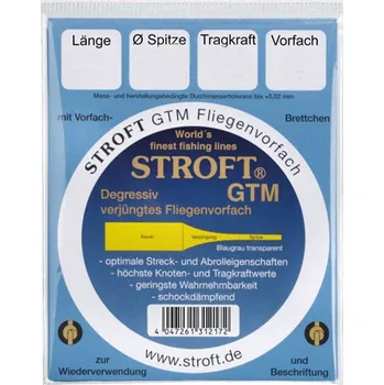 STROFT GTM ujímaný vlasec 470cm 0.54-0.20mm, 1 ks (Muškařské ujímané vlasce Stroft GTM.)