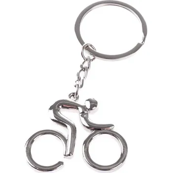Klíčenka, Kovový přívěsek, CYKLISTA, 4x3,5 cm, 1 kus