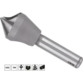 Vrták Ruko 102301E - Záhlubník kuželový pr. 2 - 5 mm odjehlovací JEDNO-břitý 90°, stopka válcová pr. 6,0 mm, HSSE-Co 5