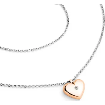 Náhrdelník Dámský náhrdelník bílé zlato 585/1000 přírodní diamant 0.012 ct G/SI srdce 140019-NH02-BCV-DIA délka 42 cm