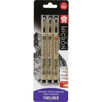 sakura BLXSDK3BS Technické pero Pigma Micron sada 2+1 Pigma Micron PN zdarma