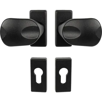 Madlo do koupelny WA - MADLO FELIX - UR rozety PZ, madlo pevné/madlo otočné Černá strukturovaná (RAL 9005)