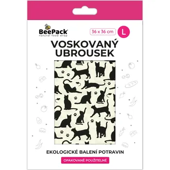 Voskovaný ubrousek Beepack - ČERNÉ KOČKY Velikost: L (velký 36x36 cm)