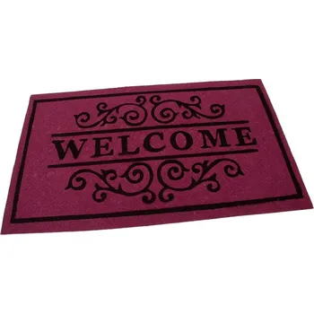 Rohožka Červená textilní vstupní rohož FLOMA Welcome - Deco - délka 45 cm, šířka 75 cm, výška 0,3 cm (89897120) FLOMAT
