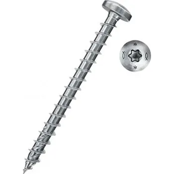 Vrut Fischer 670097 - Vrut univerzální do dřeva pr. 3,5 x 12 mm celý závit, půlkulatá hlava TX 20, FPF II PTF - bílý zinek