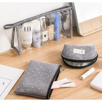 Kosmetická taška Kosmetický set 3 ks taštiček šedá