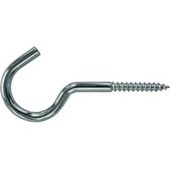 Vrut Hák s vrutem do dřeva hák 19 mm, délka vrutu 50 mm, drát 3,6 mm, povrch zinek bílý, (100ks)