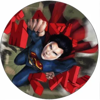 Jedlá dekorace na dort Jedlý papír Smallvile Superman v akci 19,5 cm