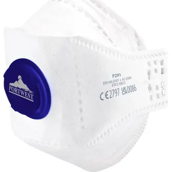 respirátor PORTWEST Respirátor EAGLE Dolomit P291 FFP2, skládací, plochý, s ventilkem POR-P291WHR Bílá