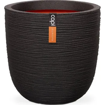Květináč Capi Europe Květináč kulatý Rib NL, Capi, průměr 55 cm, výška 53 cm, recyklovatelná PE směs, barva black