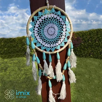 Lapač snů Lapač zlých snů Makrame tyrkysový velký