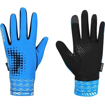 Chránič rukou FORCE Podzimní/zimní rukavice FORCE EXTRA, modré - XS