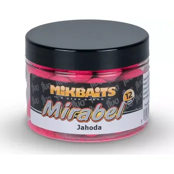 Boilies MIKBAITS Mirabel Fluo boilie 150ml - Jahoda 12mm