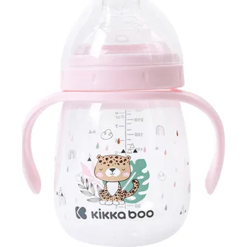 KikkaBoo Hrnek se silikonovým náustkem 240ml Savanna Pink růžová