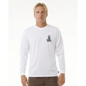 Pánská móda Tričko Rip Curl VAPORCOOL&nbsp;SEARCH STACK L/S TEE White velikost S