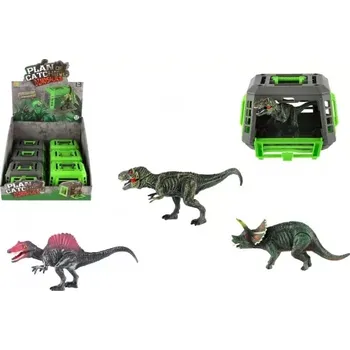 Hračka Dinosaurus v přenosné kleci – plastová hračka 13 × 9 cm, mix druhů, box 12 ks