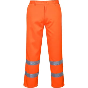 Pánské kalhoty PORTWEST Kalhoty E041 HiVis, do pasu, reflexní POR-E041ORRS S Oranžová