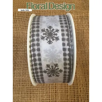 Stuha Stuha vločky s drátkem 40mm x 20m šedá