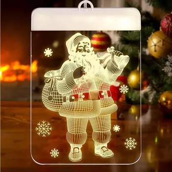 Vánoční dekorace Verk 26016 Závěsná vánoční 3D LED dekorace svítící Santa Claus