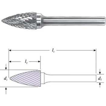 Fréza SGS 24053 (SG-13M) - Fréza technická SG-13M stromeček - špička pr. 12,7x19mm, stopka 6mm