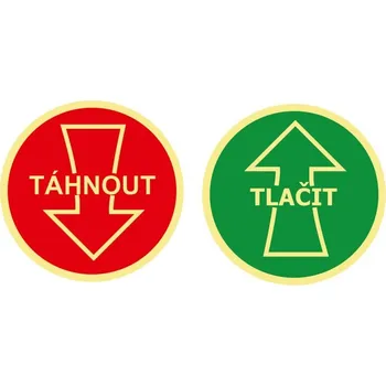 Traiva s.r.o. Táhnout - Tlačit, oboustranná samolepka na dveře Verze: Samolepka ∅ 92 mm - Kód: 03976