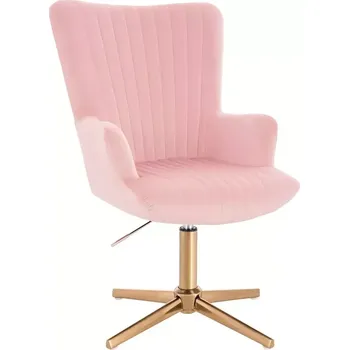 LuxuryForm DESIGN Křeslo AMADEO VELUR na zlatém kříži - růžové