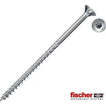 Vrut Fischer 670475 - Vrut univerzální do dřeva pr. 6 x 300 mm částečný závit, zapuštěná hlava T30, FPF II CTP Power-Fast, bílý zinek
