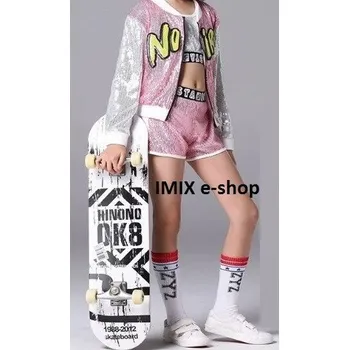 Karnevalový kostým Dívčí moderní taneční kostým HIP HOP růžový S