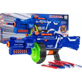 Dětská zbraň Poloautomatický dětský blaster BLAZE STORM 6+ s bubnovým zásobníkem a 20 pěnovými šipkami