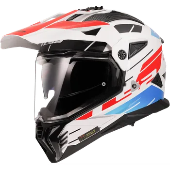 Helma na motorku Ls2 mx702 pioneer ii namib white blue red-06 m