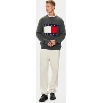 Pánský svetr Tommy Jeans Svetr Flag DM0DM19442 Šedá Regular Fit XL