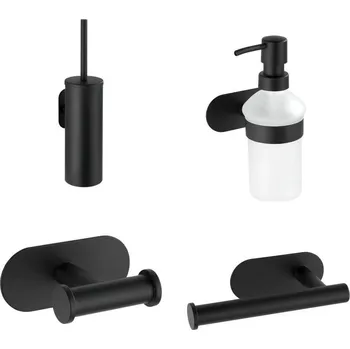 Sada koupelnových doplňků Matně černá samodržící sada doplňků do koupelny z nerezové oceli Orea – Wenko ID_1669366