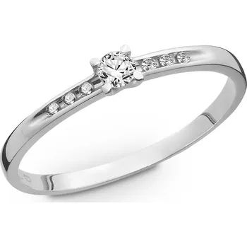 Prsten Zásnubní prsten z bílého zlata s přírodními diamanty 270.99 Velikost: 55