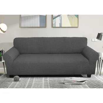 Napínací potah Bielastický potah na dvoumístnou pohovku BestBerg / tmavě šedá