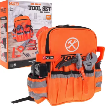 Dětská kuchyňka Ramiz Sada pro kutily s batohem pro děti 3+ Oranžová + interaktivní šroubovák + nářadí + příslušenství