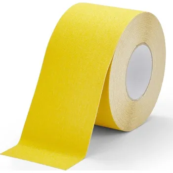Výstražná páska Žlutá korundová protiskluzová páska FLOMA Standard - 18,3 m x 10 cm a tloušťka 0,7 mm (80081052) FLOMAT