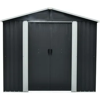 Zahradní domek Plechový domek 291x226 černý LG1848 (Zahradní plechový domek)