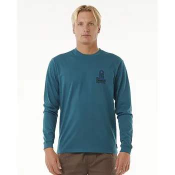 Pánské tričko Tričko Rip Curl VAPORCOOL&nbsp;SEARCH STACK L/S TEE Trekking Green velikost S