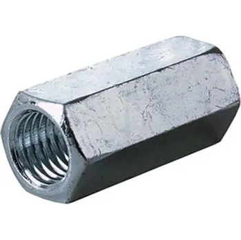 Matice Matice M18 šestihranná prodlužovací DIN 6334, ocel tř. 6., povrch zinek bílý, (100 ks)